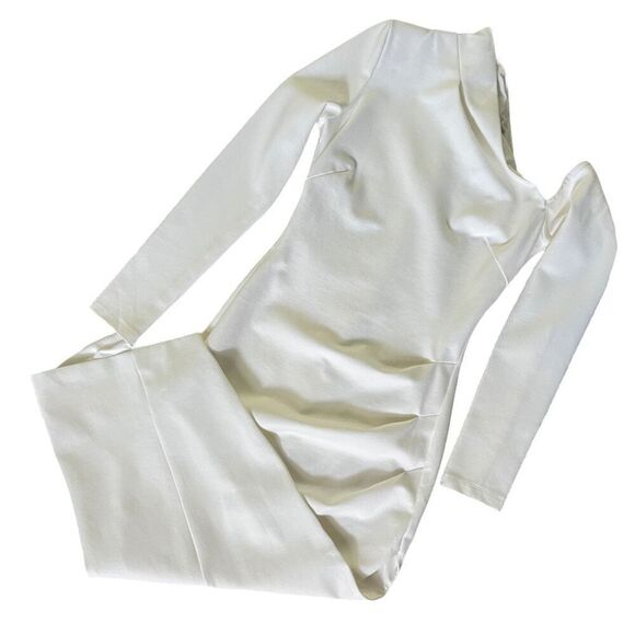 NICHOLAS Shiloh Cold Shoulder Midi Dress in Milk - Picture 2 of 12